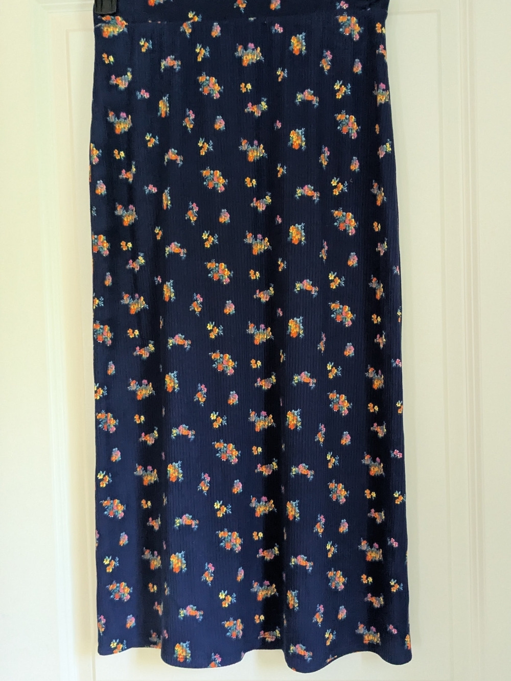Good Luck Gem Navy Maxi Skirt with Multicolor Floral Print